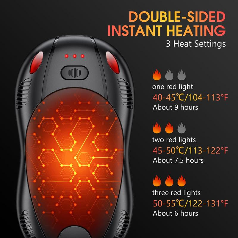 FANDLISS Magnetic Hand Warmers 10000Mah Rechargeable with Double-Sided Heating Portable & Reusable for Winter Outdoors Camping Hunting Perfect Gift